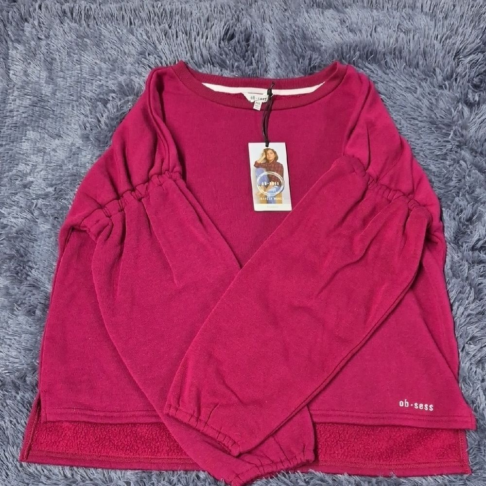 Ob-sess Maroon Petite Sweatshirt - New